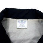 Adidas 90s Track Jacket Jersey L Black Polyester Trefoil Logo Silver Tag