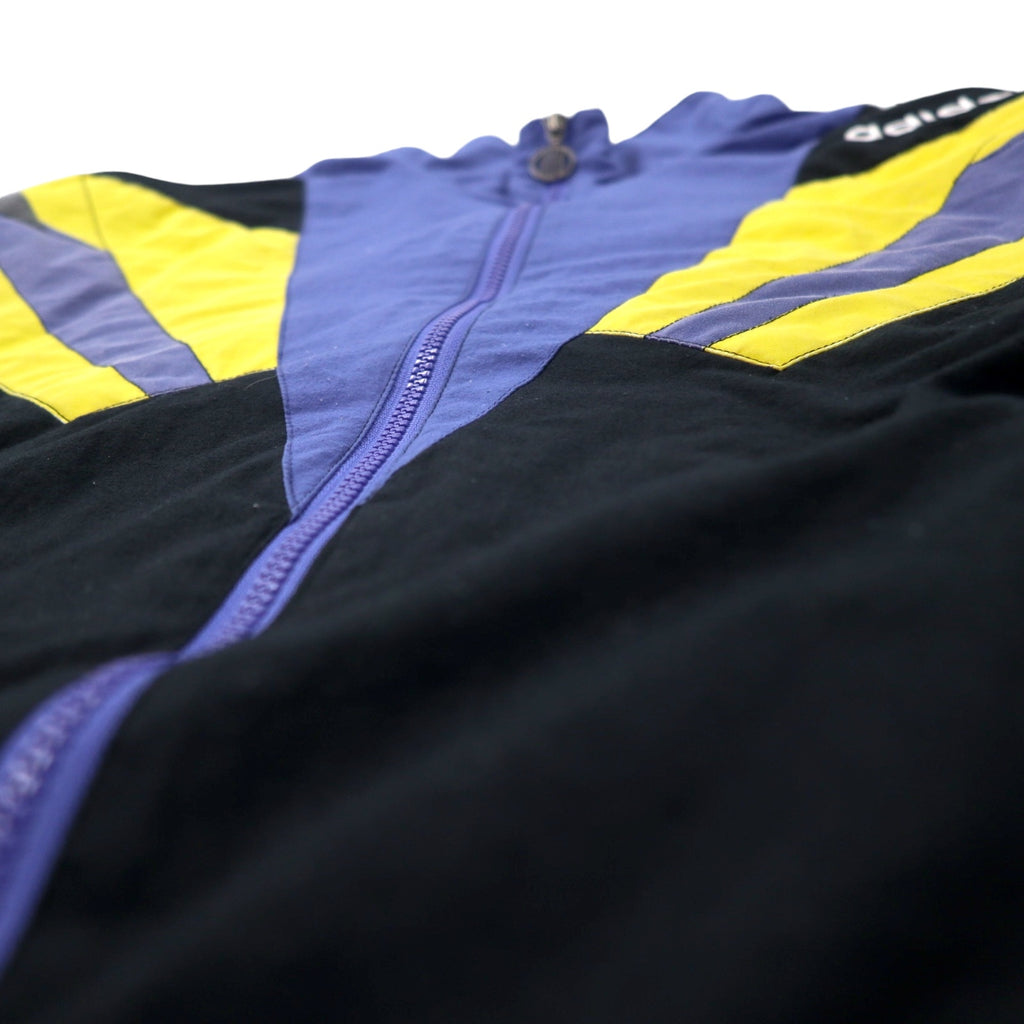 Adidas 90s Track Jacket Jersey L Black Polyester Trefoil Logo Silver Tag