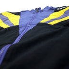 Adidas 90s Track Jacket Jersey L Black Polyester Trefoil Logo Silver Tag
