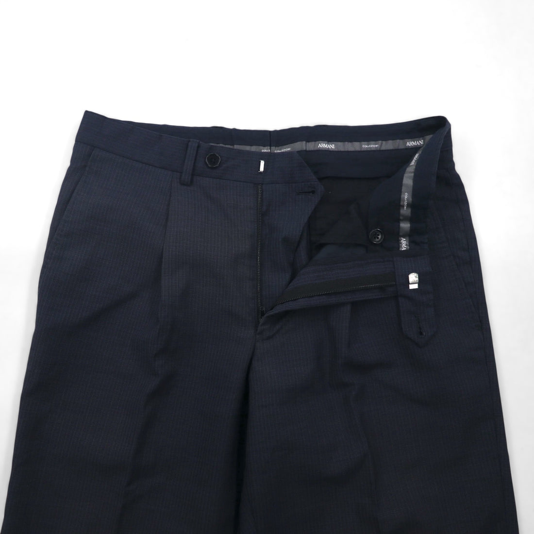 ARMANI COLLEZIONI Italian-made suit, size S, navy wool, GIORGIO