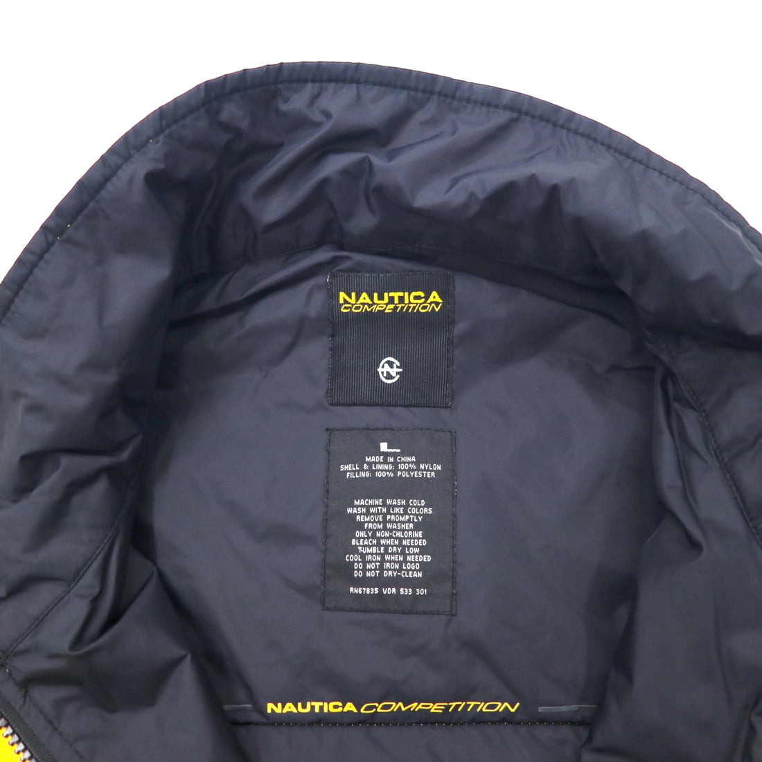 NAUTICA COMPETITION Reversible Fleece-Toggle Nylon Vest, Large, Yellow