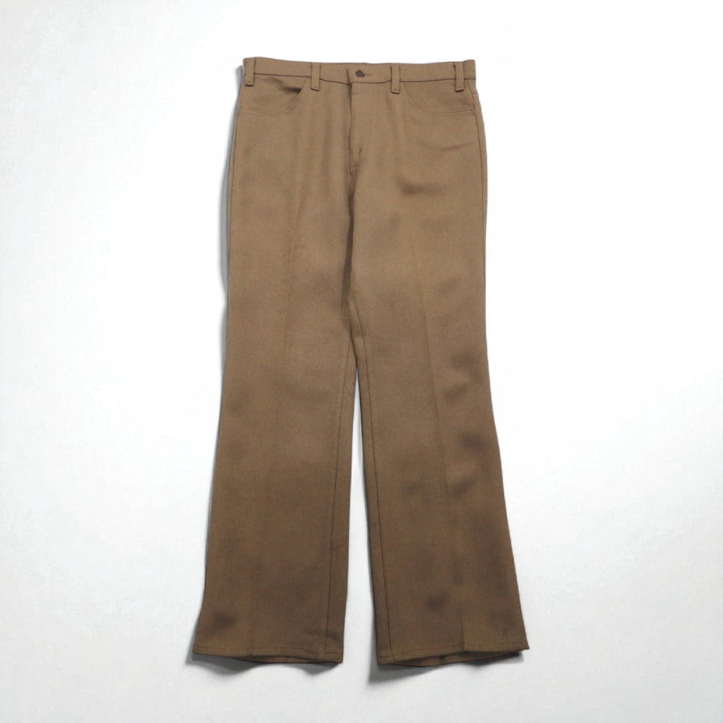 Levi's 80s USA made boot cut slacks L brown polyester black tab 42 TALON zip 10517 4825