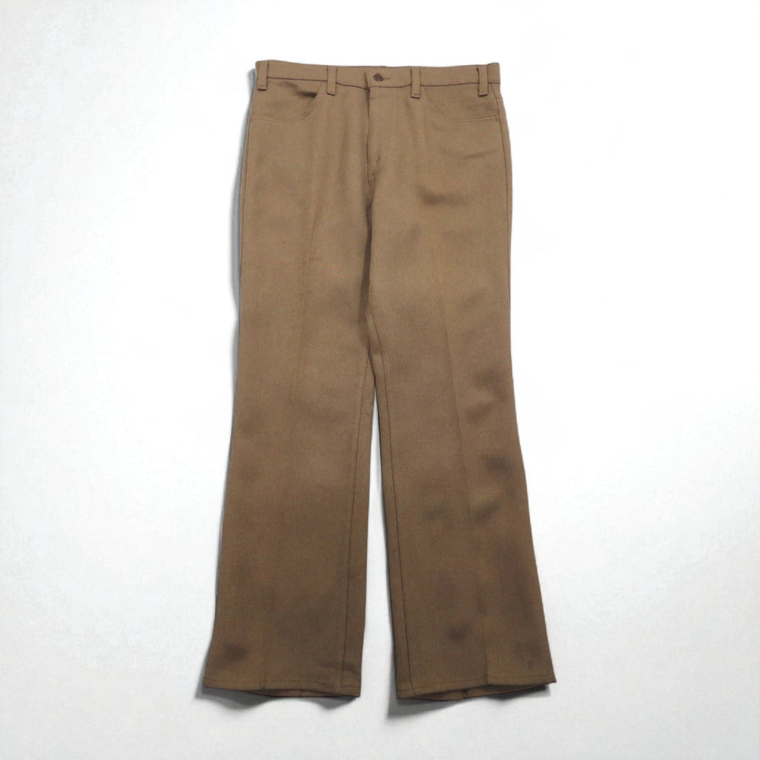 Levi's 80s USA made boot cut slacks L brown polyester black tab 42 TALON zip 10517 4825