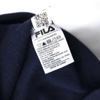 FILA Oversized Logo Print Sweatshirt S White Navy Cotton Fleece Lining