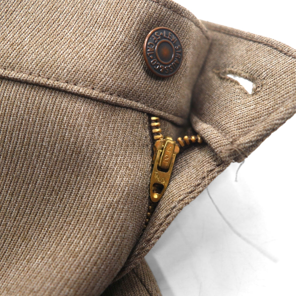 Levi's 80s USA made boot cut slacks L brown polyester black tab 42 TALON zip 10517 4825