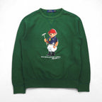 Polo Ralph Lauren ポロベア 前V スウェット トレーナー S グリーン POLO BEAR