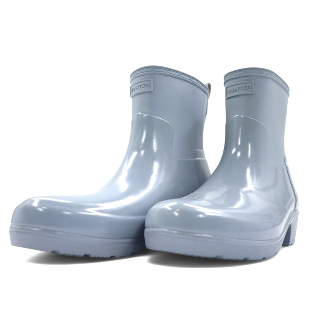 HUNTER Refined Low Heel Biker Gloss Duo REF LOW HEEL BIKER GLOSS DUO Rubber Boots Rain Boots 25cm Gray WFS2037DUO