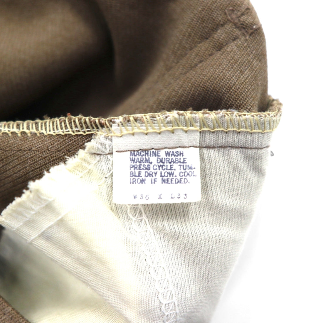 Levi's 80s USA made boot cut slacks L brown polyester black tab 42 TALON zip 10517 4825