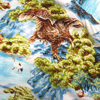 RALPH LAUREN 和柄 ビッグサイズ ボタンダウン アロハシャツ 3XL ブルー レーヨン ビスコース 総柄