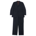 日本然リトテ-古着オンライン-BURBERRY BLACK LABEL 3B スーツ セットアップ 42R ブラック ストライプ ウール SUPER 100's 羊毛 日本製-BURBERRY BLACK LABEL 3B Suit Setup 42R Black Striped Wool SUPER 100's Wool Japan Made