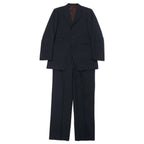 日本然リトテ-古着オンライン-BURBERRY BLACK LABEL 3B スーツ セットアップ 42R ブラック ストライプ ウール SUPER 100's 羊毛 日本製-BURBERRY BLACK LABEL 3B Suit Setup 42R Black Striped Wool SUPER 100's Wool Japan Made