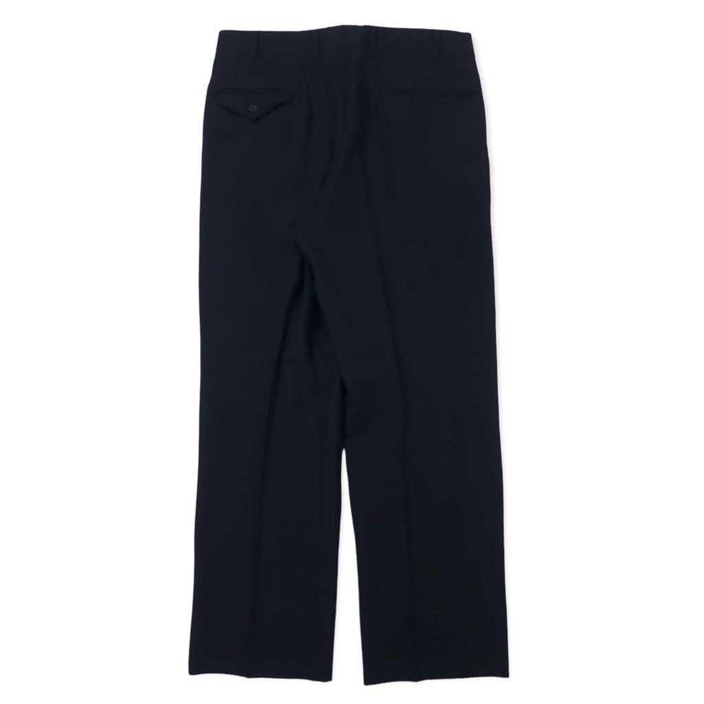 BURBERRY 2-tuck slacks pants 88 Navy wool gabardine Made in Japan