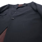 BURBERRY BLACK LABEL 3B スーツ セットアップ 42R ブラック ストライプ ウール SUPER 100's 羊毛 日本製