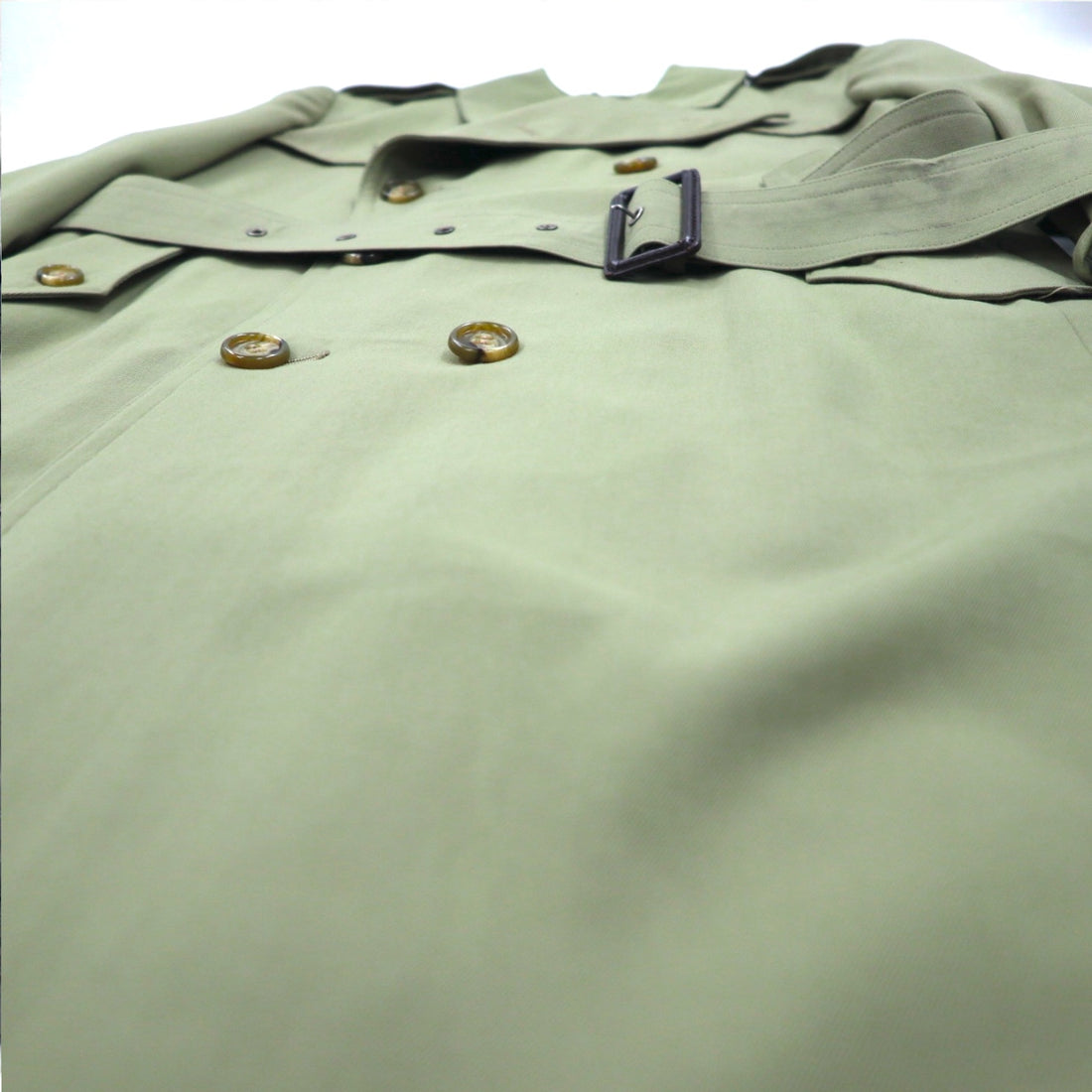 Vintage 80s Japan Made Trench Coat SANYO ( BLUE FLAG ) 80年代 ダブルブレスト トレンチコート M ベルト付き 日本製