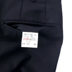 BURBERRY 2-tuck slacks pants 88 Navy wool gabardine Made in Japan