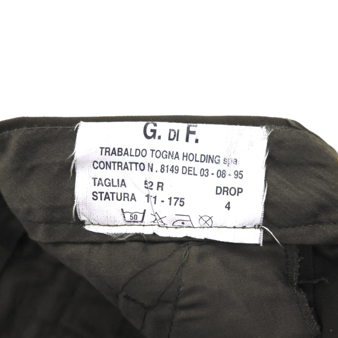 Italian Army 90s Double Knee Parachute Pants L Khaki Cotton Military G.DI F.