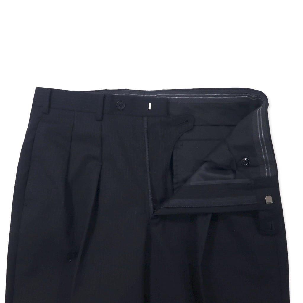 BURBERRY BLACK LABEL 3B スーツ セットアップ 42R ブラック ストライプ ウール SUPER 100's 羊毛 日本製