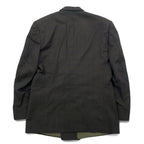 Made in France 90s Haute rive double-breasted tailored jacket L Khaki check wool polyester