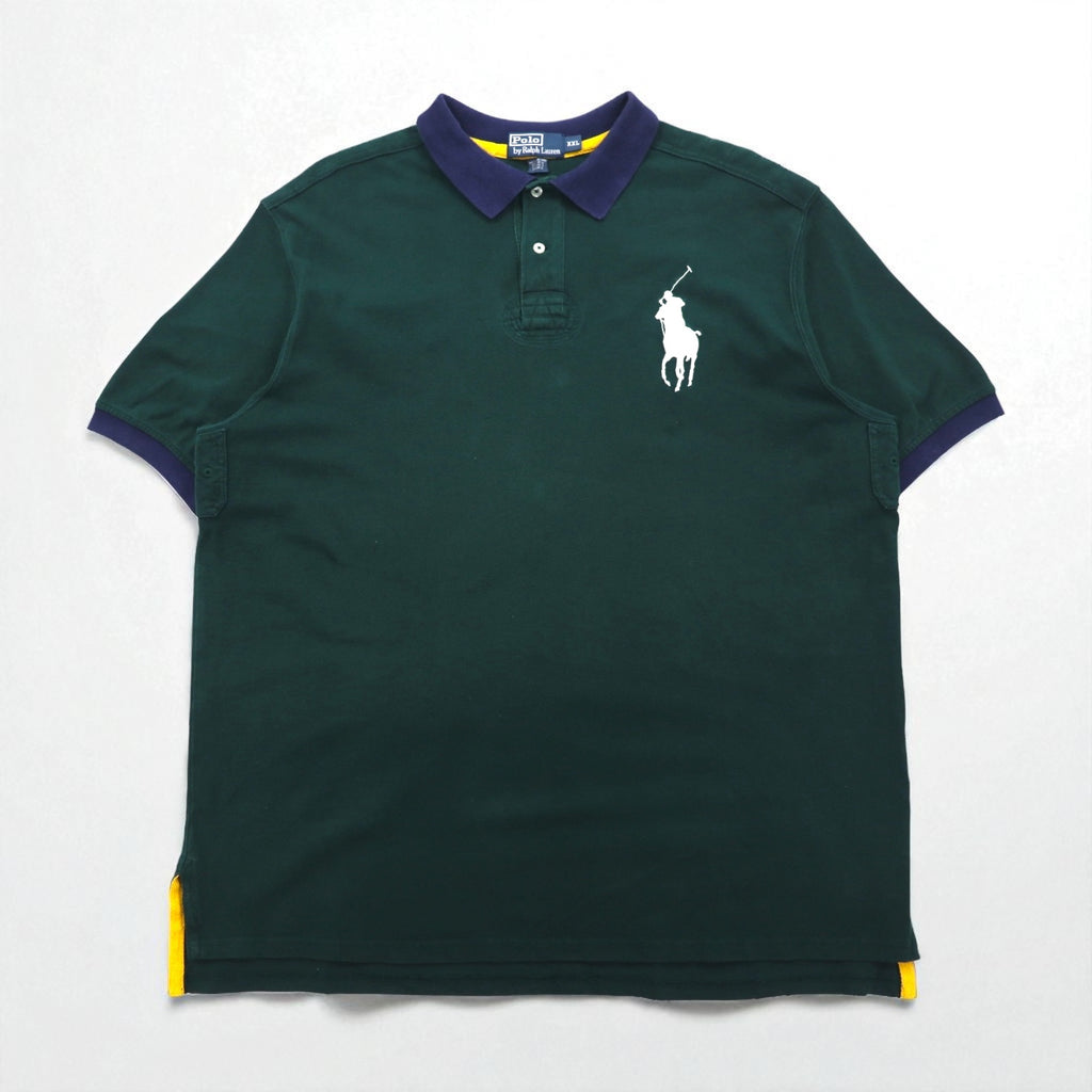 Polo by Ralph Lauren 90s Big Pony Embroidered Polo Shirt, 2XL, Green, Cotton, Pique