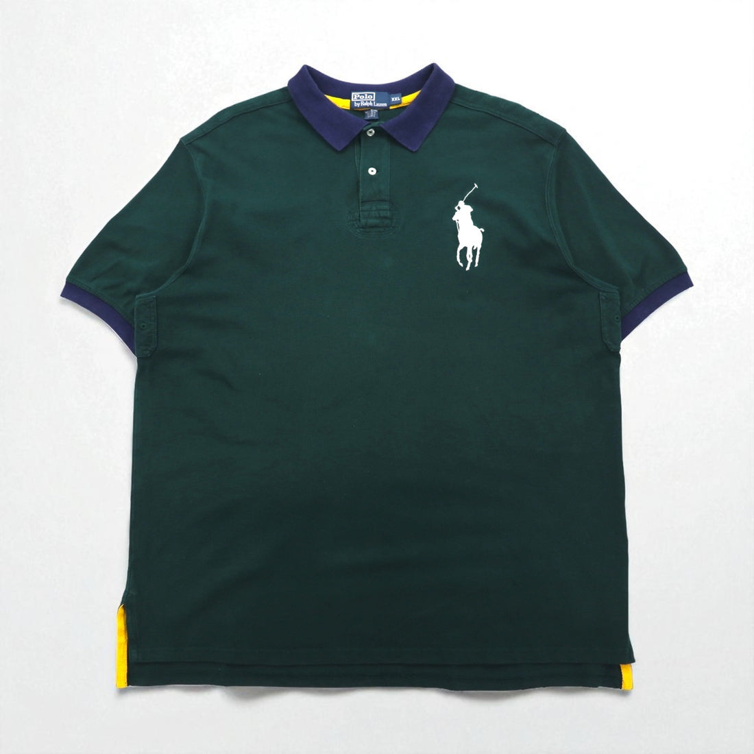 Polo by Ralph Lauren 90s Big Pony Embroidered Polo Shirt, 2XL, Green, Cotton, Pique