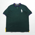 Polo by Ralph Lauren 90s Big Pony Embroidered Polo Shirt, 2XL, Green, Cotton, Pique