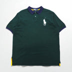 Polo by Ralph Lauren 90s Big Pony Embroidered Polo Shirt, 2XL, Green, Cotton, Pique