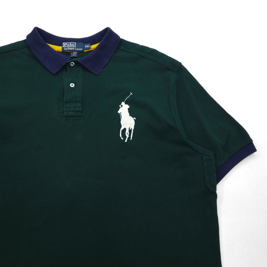 Polo by Ralph Lauren 90s Big Pony Embroidered Polo Shirt, 2XL, Green, Cotton, Pique