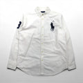 Ralph Lauren 90s Big Pony Oxford Button-Down Shirt, Size M, White Cotton, Numbered