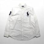 Ralph Lauren 90s Big Pony Oxford Button-Down Shirt, Size M, White Cotton, Numbered