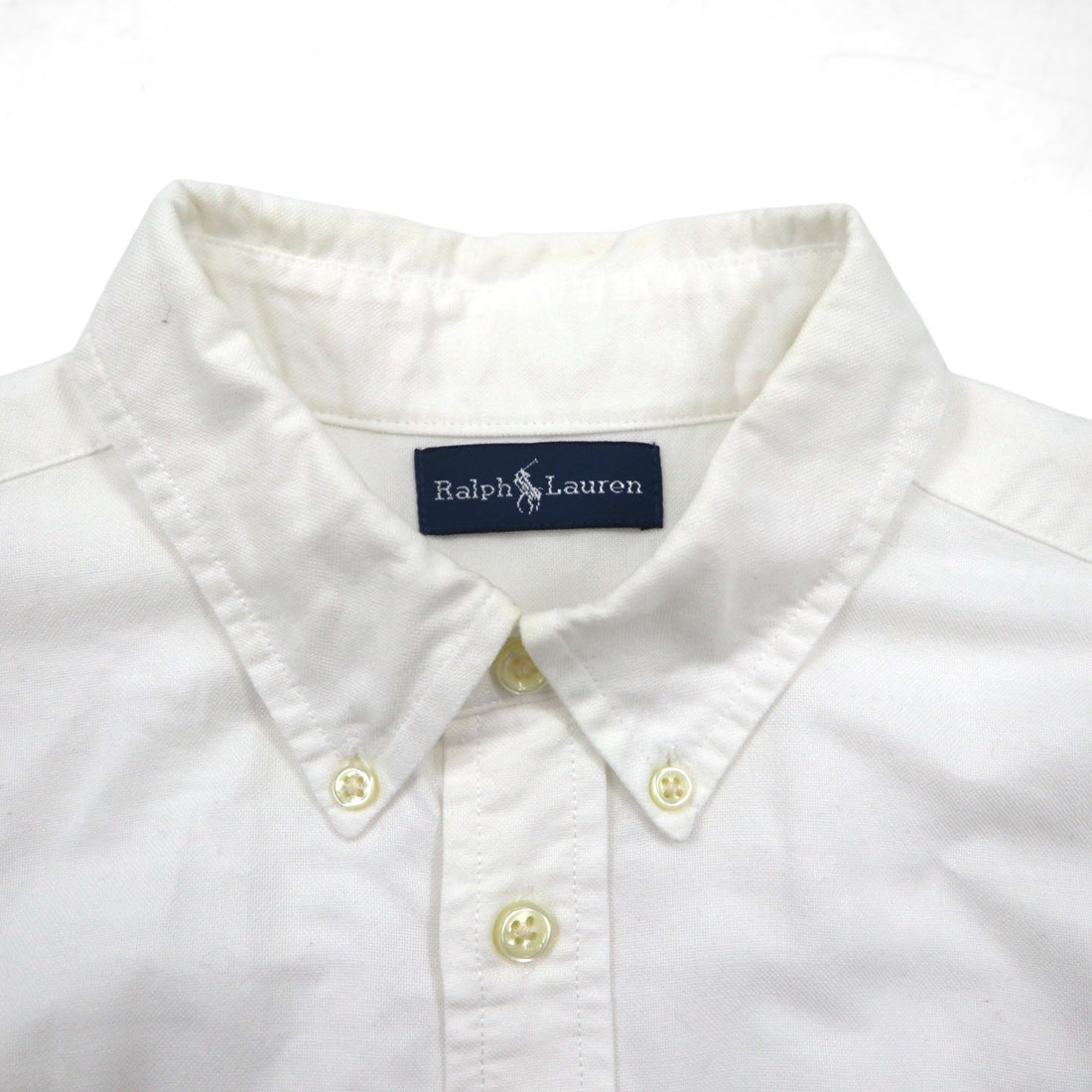 Ralph Lauren 90s Big Pony Oxford Button-Down Shirt, Size M, White Cotton, Numbered