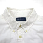 Ralph Lauren 90s Big Pony Oxford Button-Down Shirt, Size M, White Cotton, Numbered