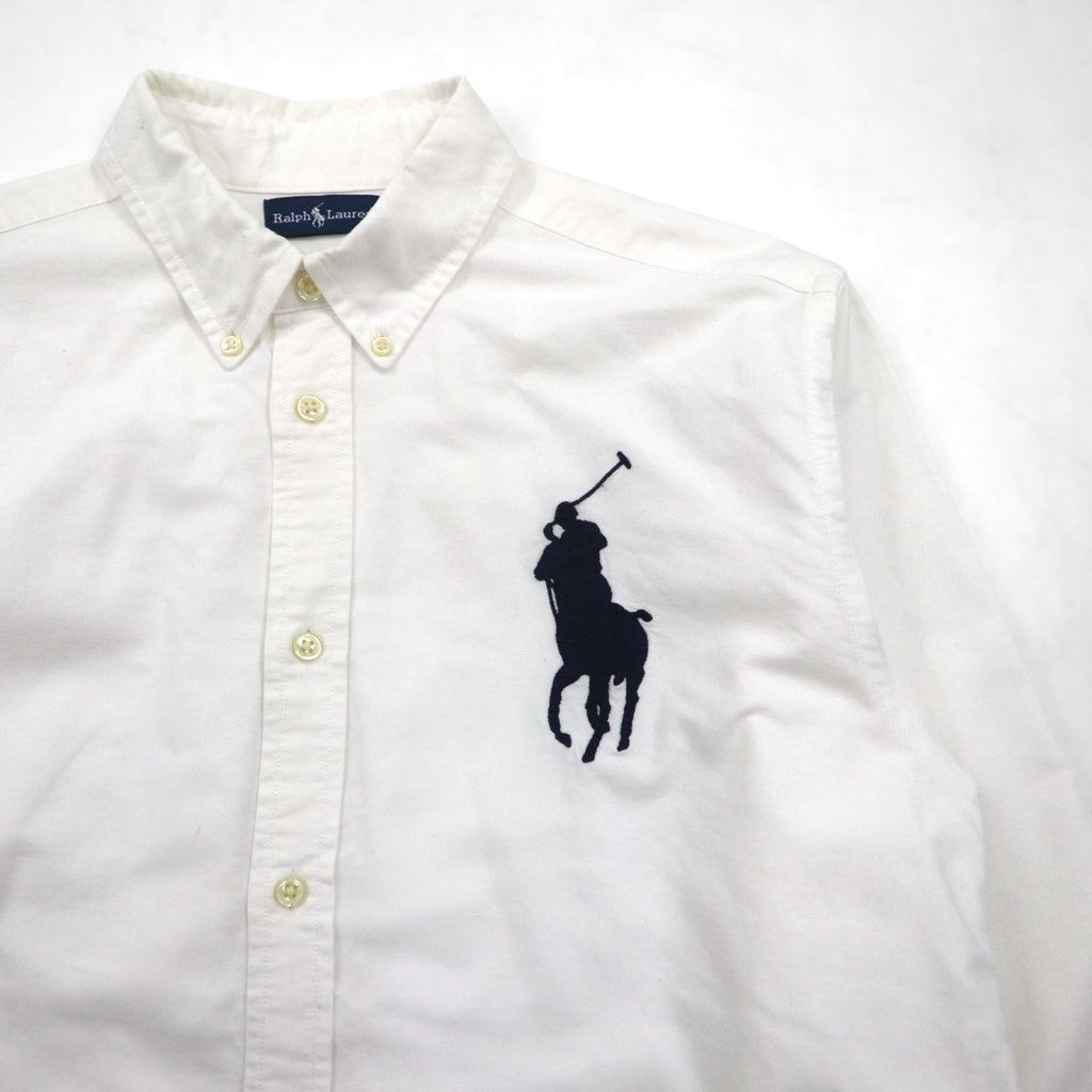 Ralph Lauren 90s Big Pony Oxford Button-Down Shirt, Size M, White Cotton, Numbered