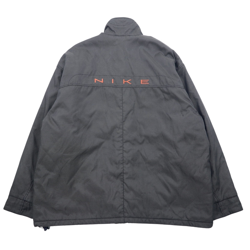 NIKE 90s Thermolite padded nylon jacket, XL, grey, nylon, embroidered Swoosh logo, black tag, drawcord