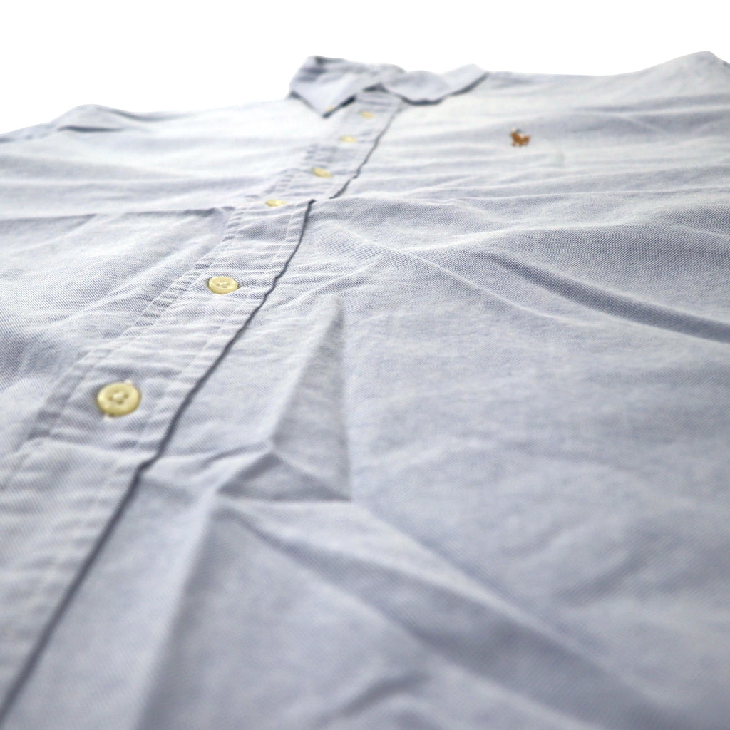 Ralph Lauren 90年代 オックスフォード ボタンダウンシャツ 18-36 ブルー コットン スモールポニー 刺繍 YARMOUTH