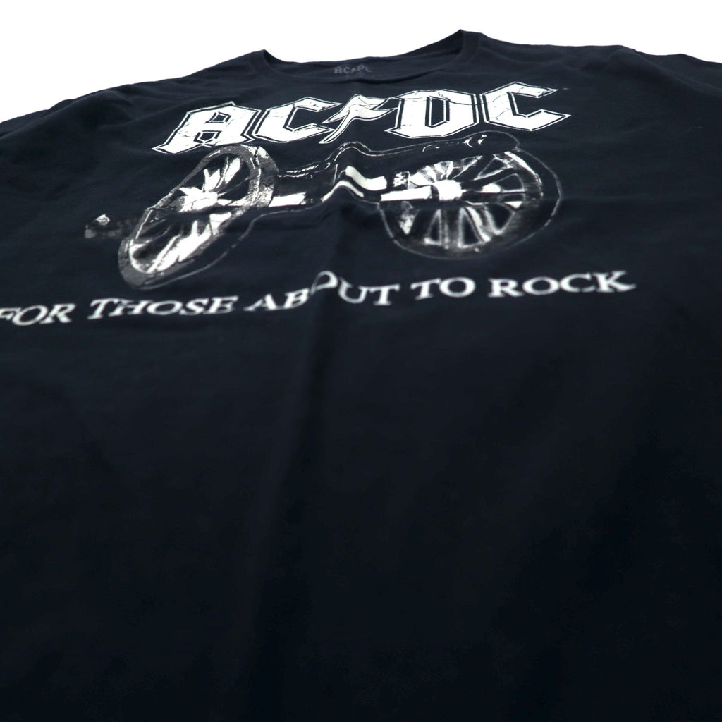 AC/DC Band T-Shirt L Black Cotton FOR THOSE ABOUT TO ROCK Made in El Salvador