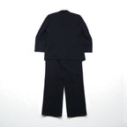 BURBERRY 90s PRESTIGE COLLECTION Made in Japan Peak Lapel Double-Breasted Suit, Size M, Navy Wool