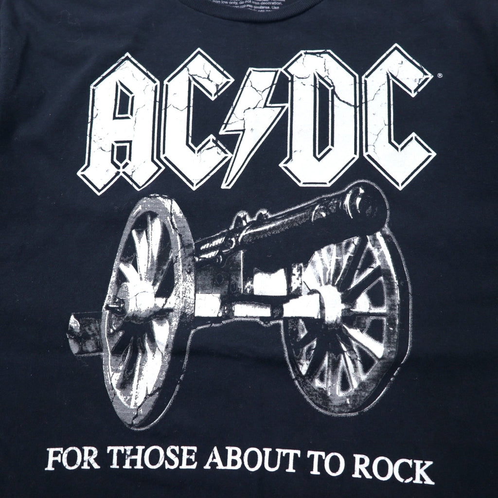AC/DC Band T-Shirt L Black Cotton FOR THOSE ABOUT TO ROCK Made in El Salvador