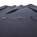 BURBERRY 90s PRESTIGE COLLECTION Made in Japan Peak Lapel Double-Breasted Suit, Size M, Navy Wool