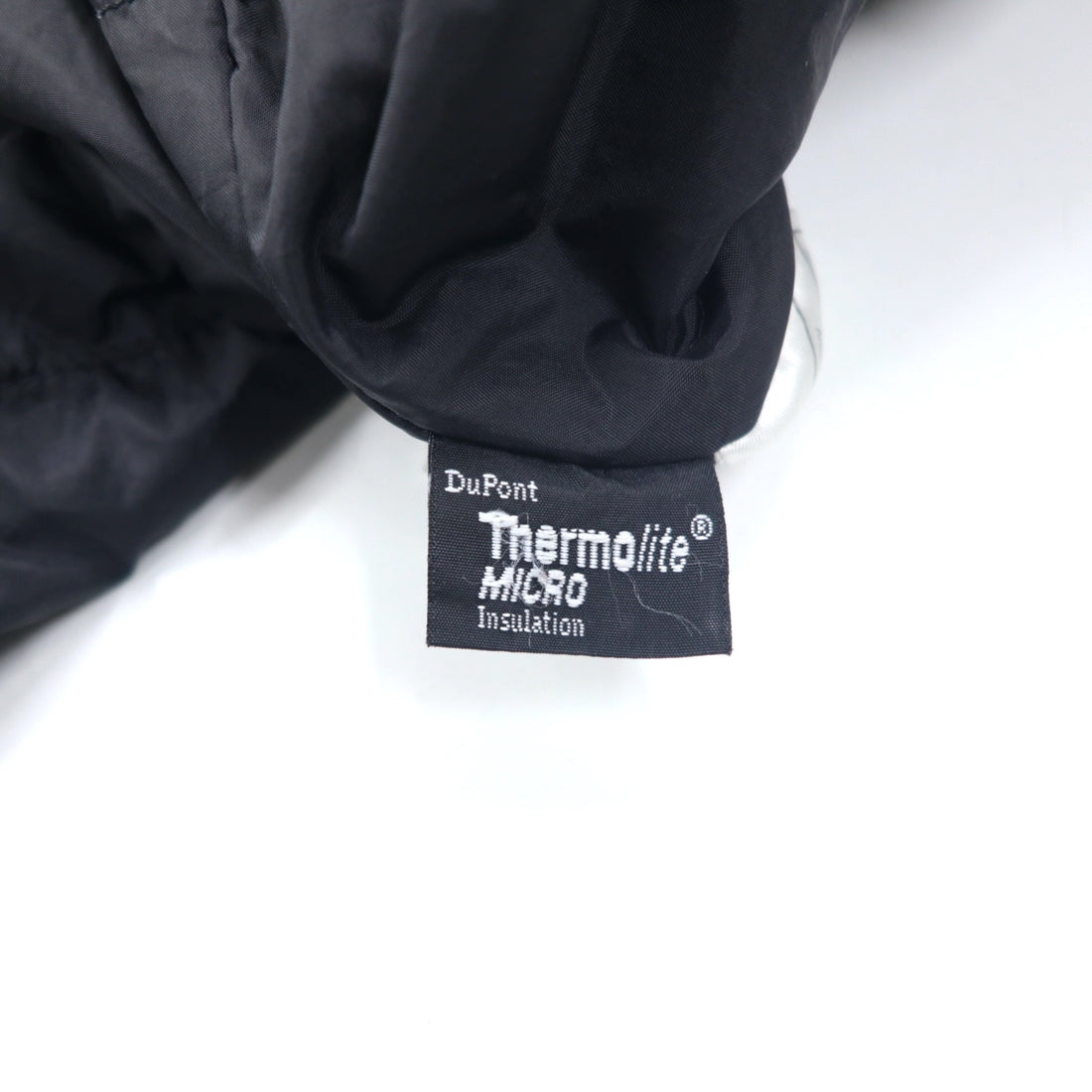 NIKE 90s Thermolite padded nylon jacket, XL, grey, nylon, embroidered Swoosh logo, black tag, drawcord