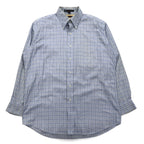 TOMMY HILFIGER 90s Big Size Button Down Shirt L Blue Windowpane Check