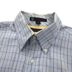 TOMMY HILFIGER 90s Big Size Button Down Shirt L Blue Windowpane Check