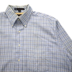 TOMMY HILFIGER 90s Big Size Button Down Shirt L Blue Windowpane Check
