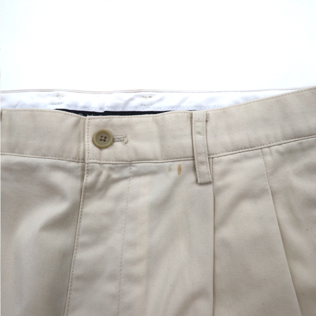 Crocodile ドライタッチ タック チノパンツ L ベージュ コットン 1605-08620