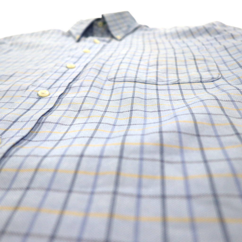 TOMMY HILFIGER 90s Big Size Button Down Shirt L Blue Windowpane Check