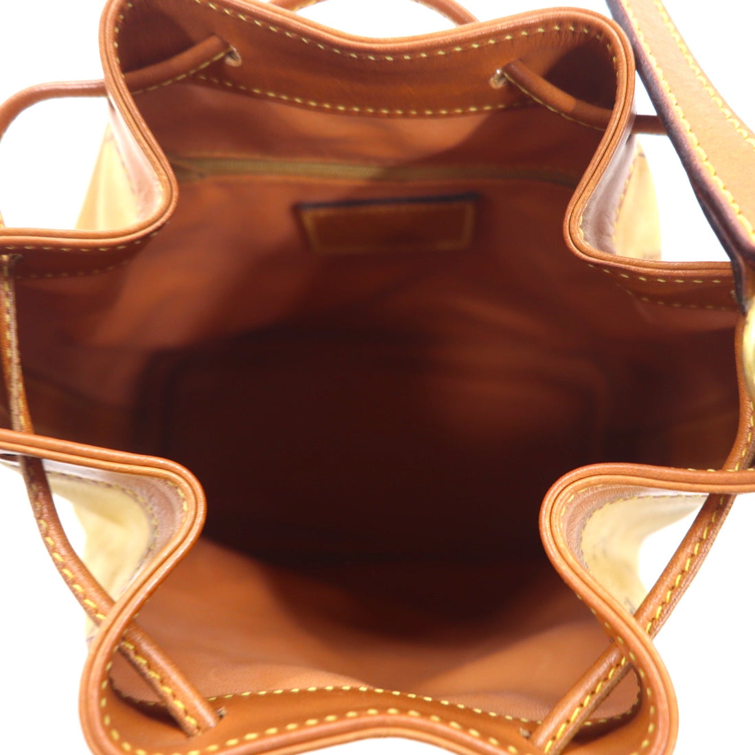 PRIMA CLASSE Made in Italy Drawstring Shoulder Bag Beige PVC Leather World Map