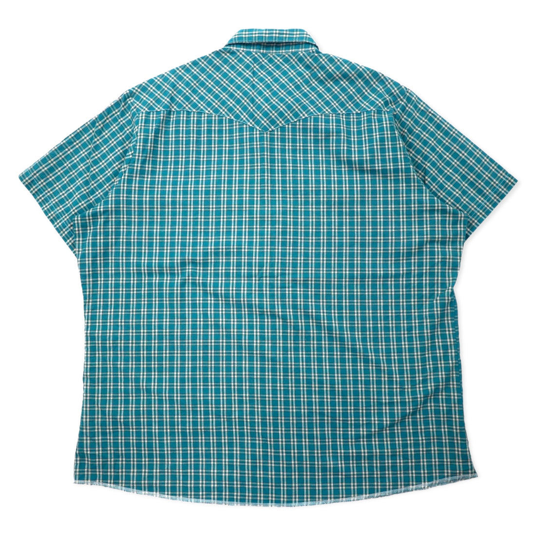 Wrangler 90s Short Sleeve Western Shirt 3XT Green Check Cotton Snap Button Oversized