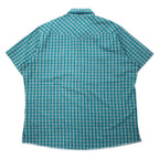 Wrangler 90s Short Sleeve Western Shirt 3XT Green Check Cotton Snap Button Oversized