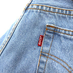 Levi's USA Made 90s 501 Denim Pants Size 32 Blue Ice Wash Cotton Button Fly 501-0193