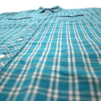 Wrangler 90s Short Sleeve Western Shirt 3XT Green Check Cotton Snap Button Oversized