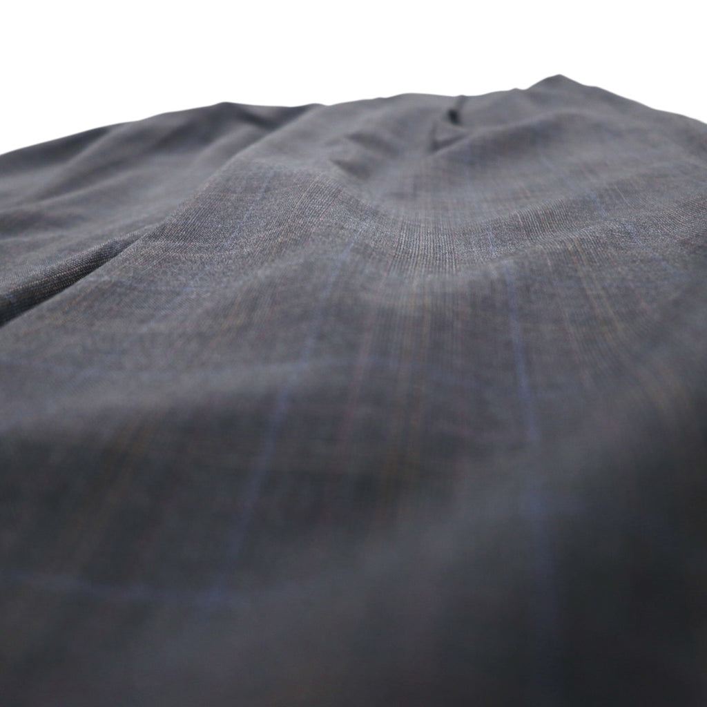 Brooks Brothers Golden Fleece Hand Tailored 2-Pleated Wide Slacks Pants, Large, Grey, Check, Wool
